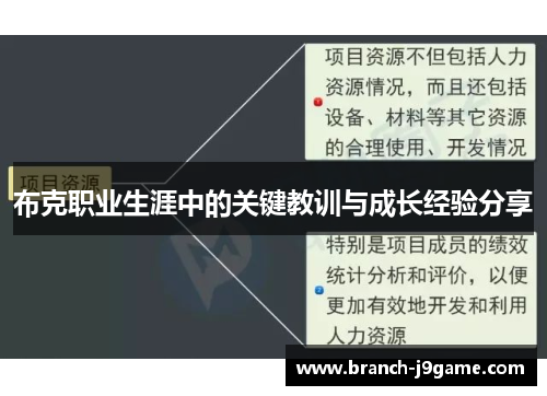 布克职业生涯中的关键教训与成长经验分享